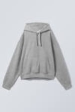 Grey Melange - Boxy Heavyweight Hoodie - 0