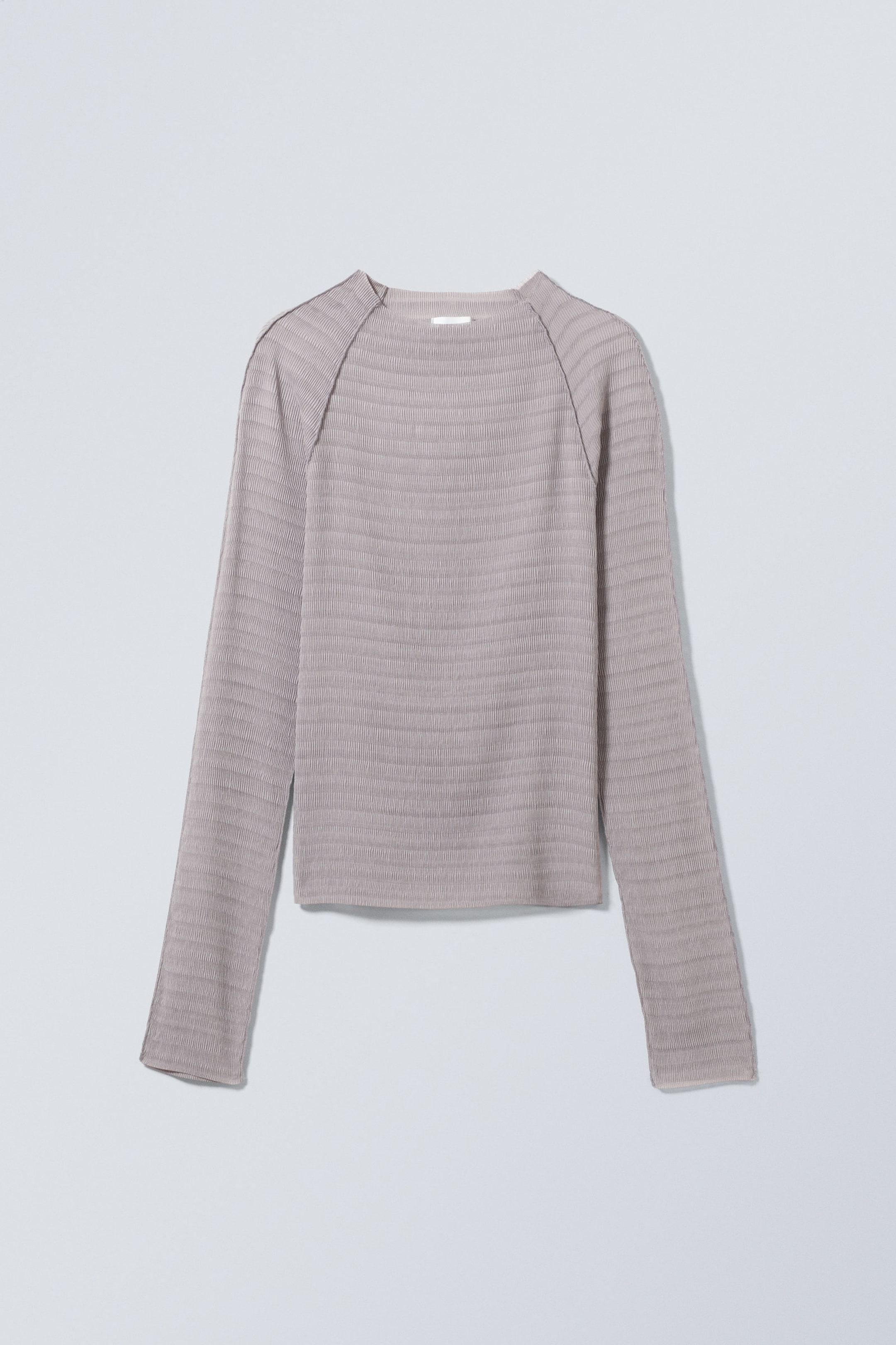 Light Grey - Laura Long Sleeve Pleated Top - 0