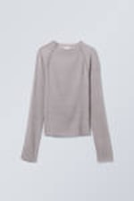 Light Grey - Laura Long Sleeve Pleated Top - 0