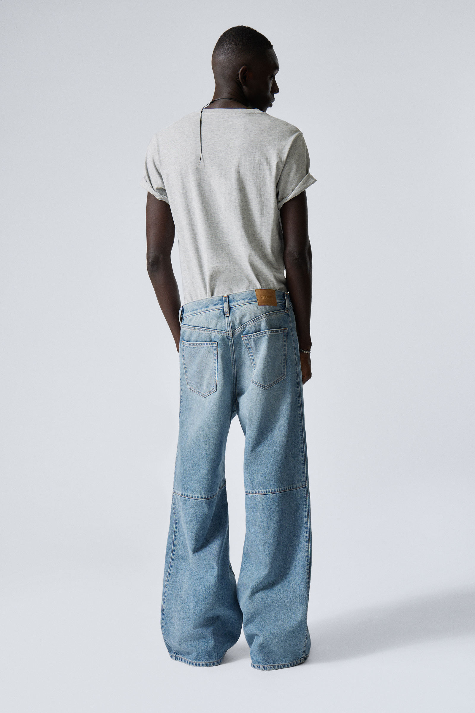 solar cut loose wide leg jeans - Seventeen Blue - Light Blue