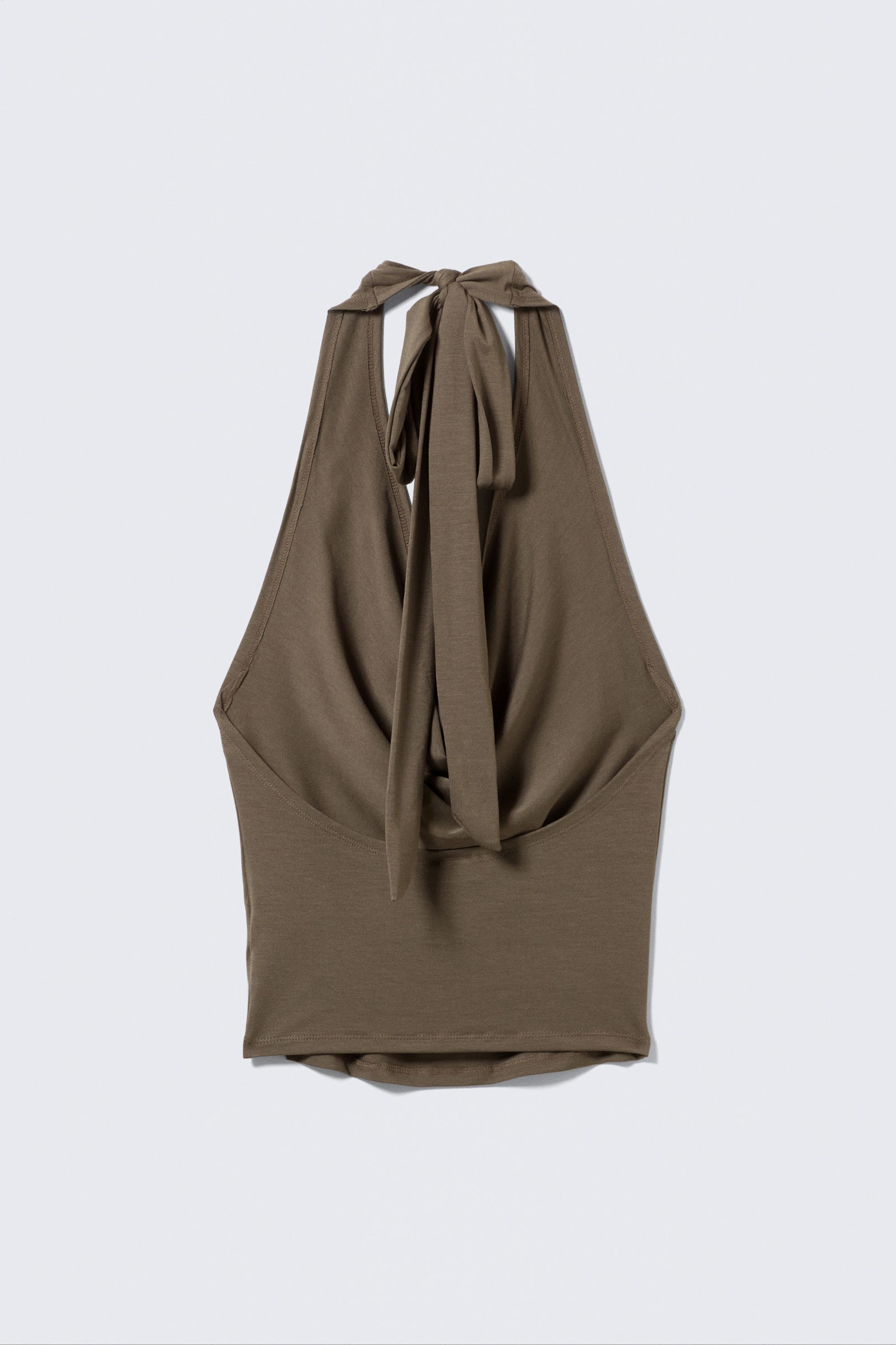 #6C655F - Waterfall Drape Halter Top - 2
