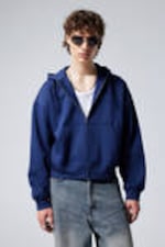 Blue - Boxy Midweight Zip Hoodie - 0