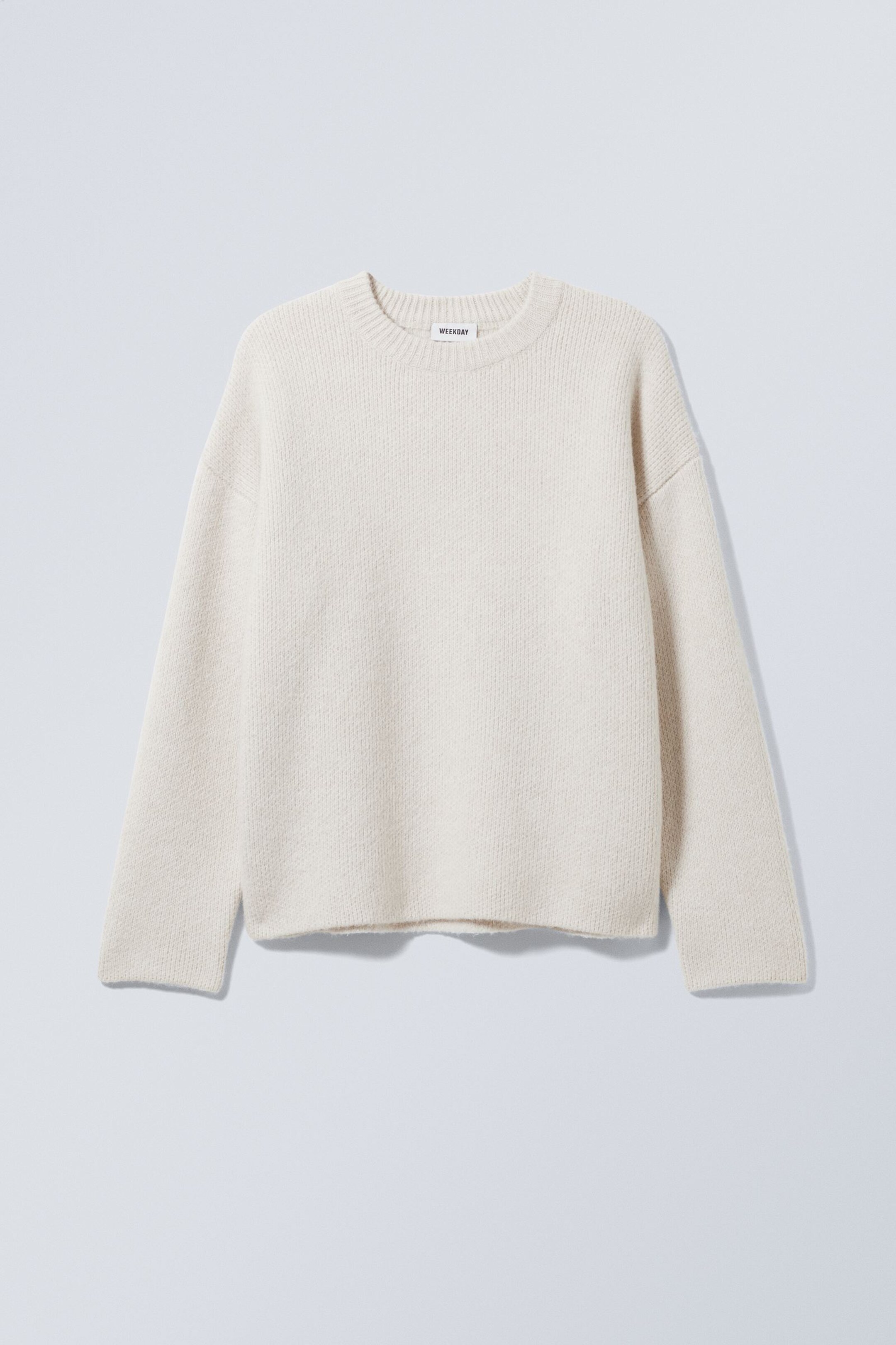 teo oversized wool blend knit sweater - Light Dusty Mole | Weekday DK