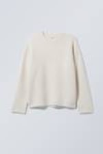 Ljus dimmig mullvad - Teo Oversized Wool Blend Knit Sweater - 2