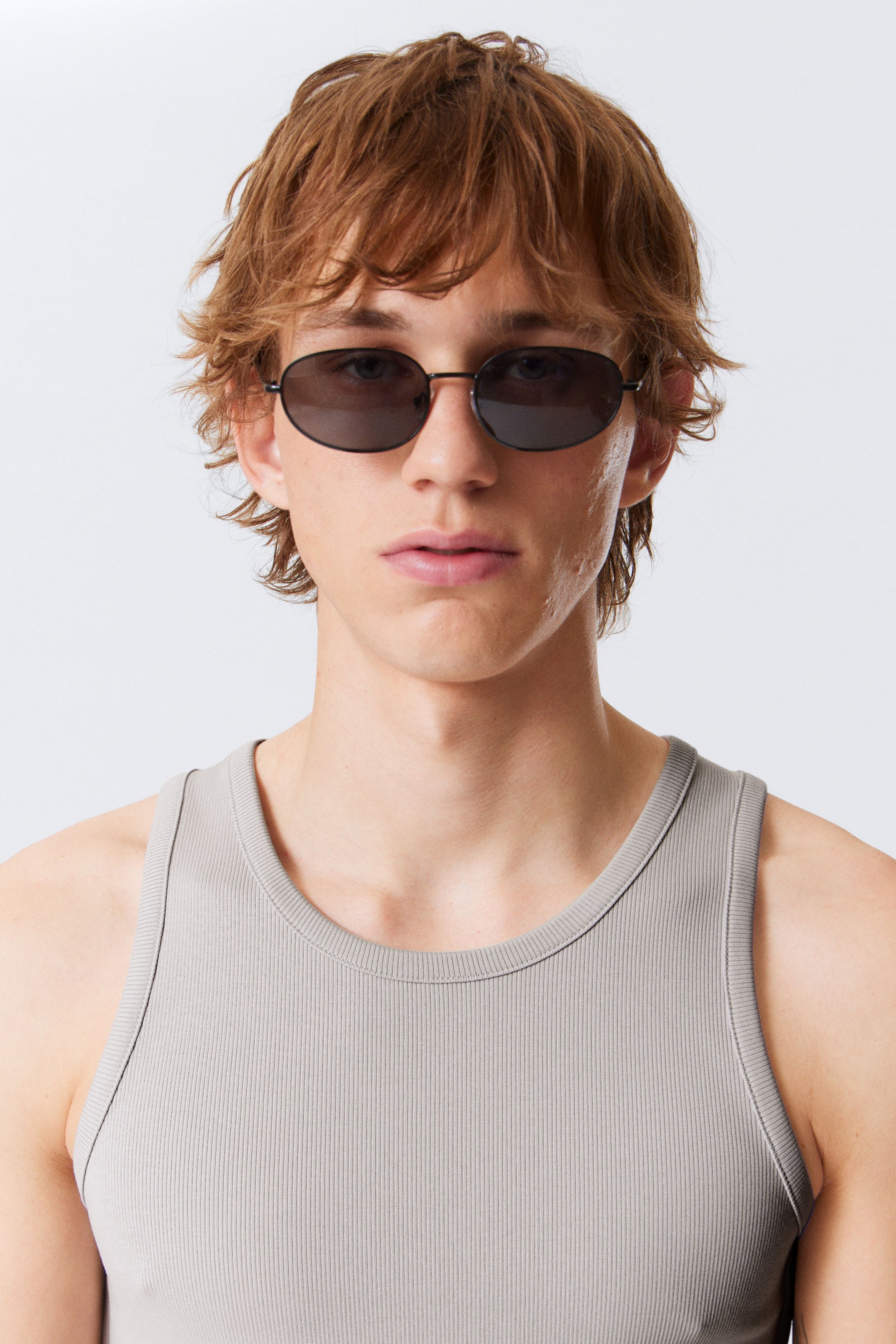 #272627 - Minimal Oval Metal Frame Unisex Sunglasses - 1
