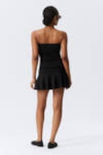 Schwarz - Gerafftes Tube-Minikleid - 2