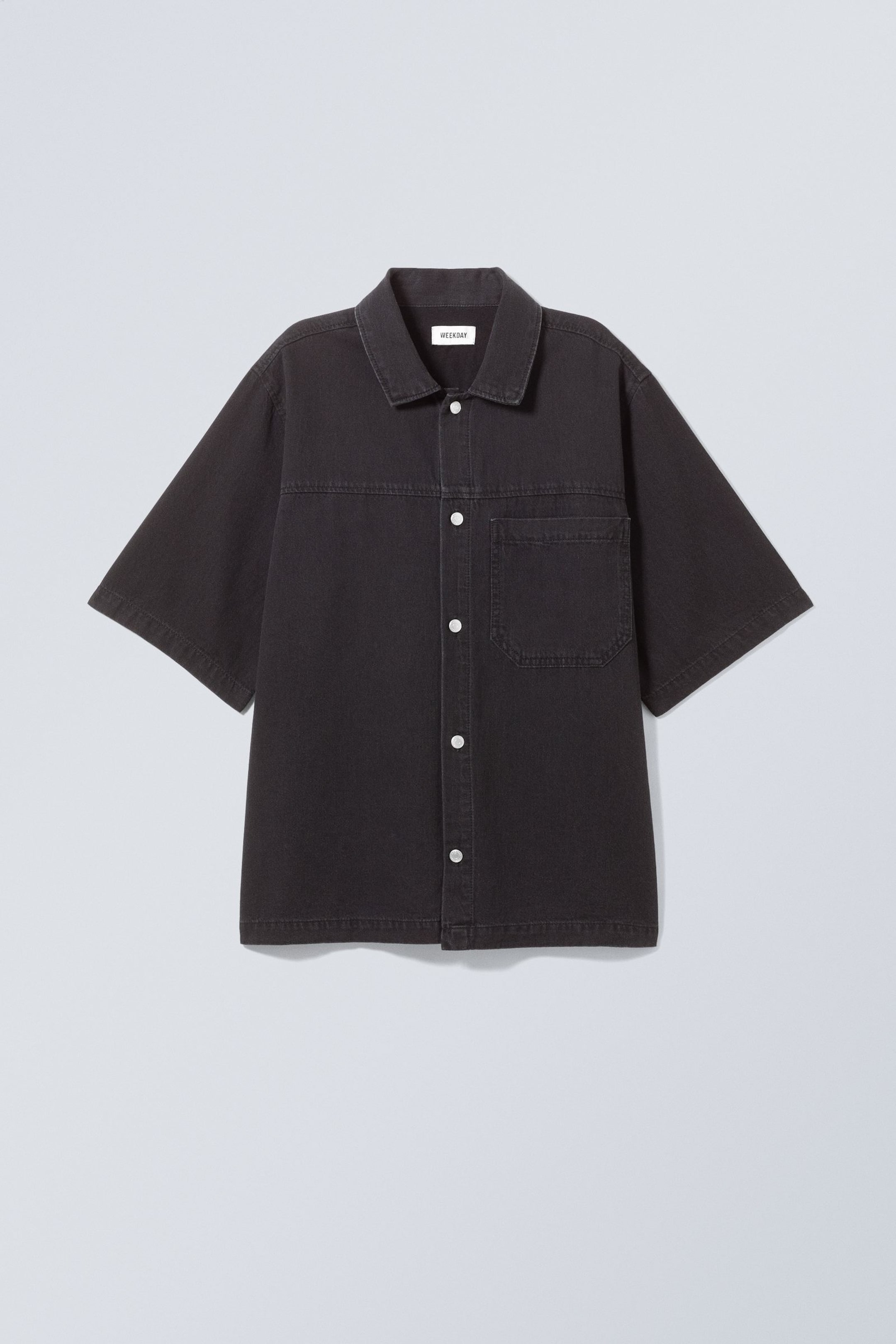 Black - Boxy Denim Shirt - 0