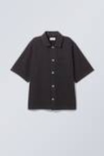 Black - Boxy Denim Shirt - 0