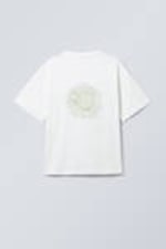 White - Green Symbol - Great Boxy Printed Graphic Tee - 1