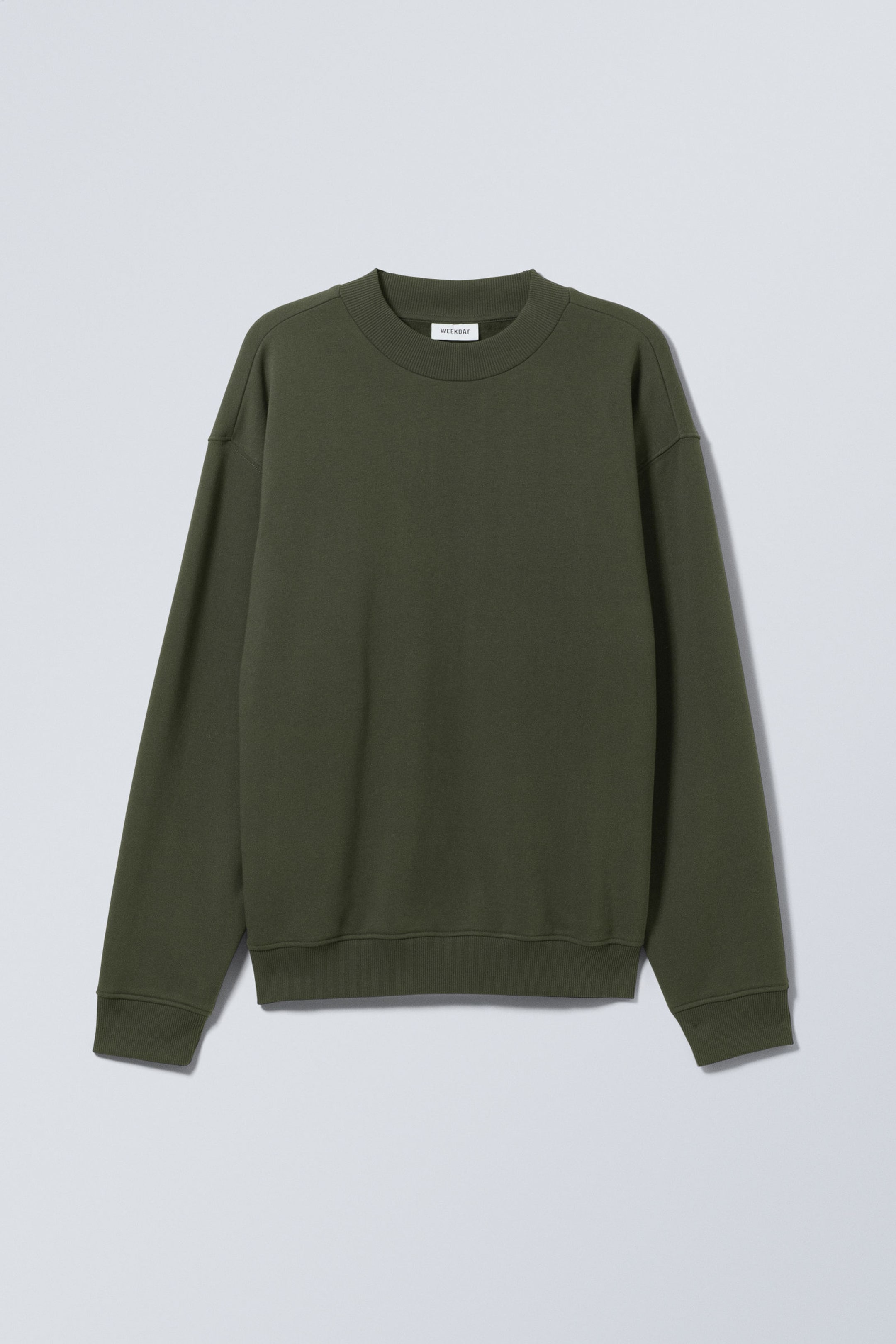 relaxed heavyweight sweatshirt Dark Khaki Green Weekday EU