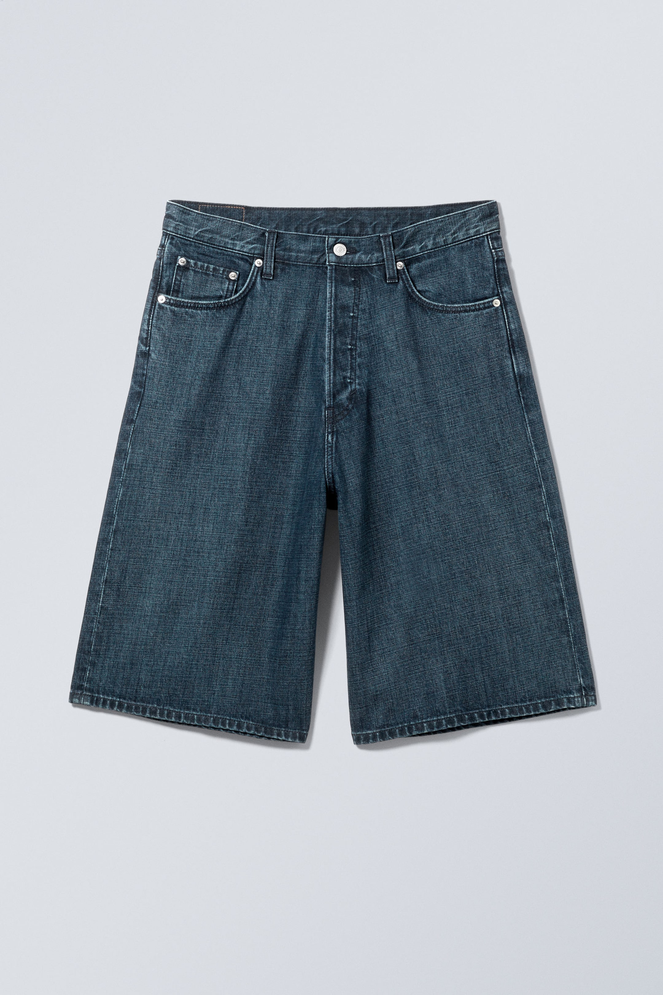 Safirblå - Astro Baggy shorts i denim med lös passform - 0