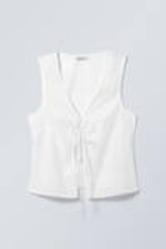 White - Fitted Vest Top - 0