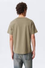 Khaki Green - Short Boxy Heavyweight T-shirt - 2
