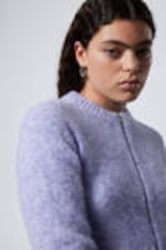 Lilac - Slim Knitted Zip Cardigan - 1