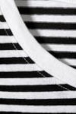 Black & White Stripe - Slim Short-Sleeved Cotton T-shirt - 4