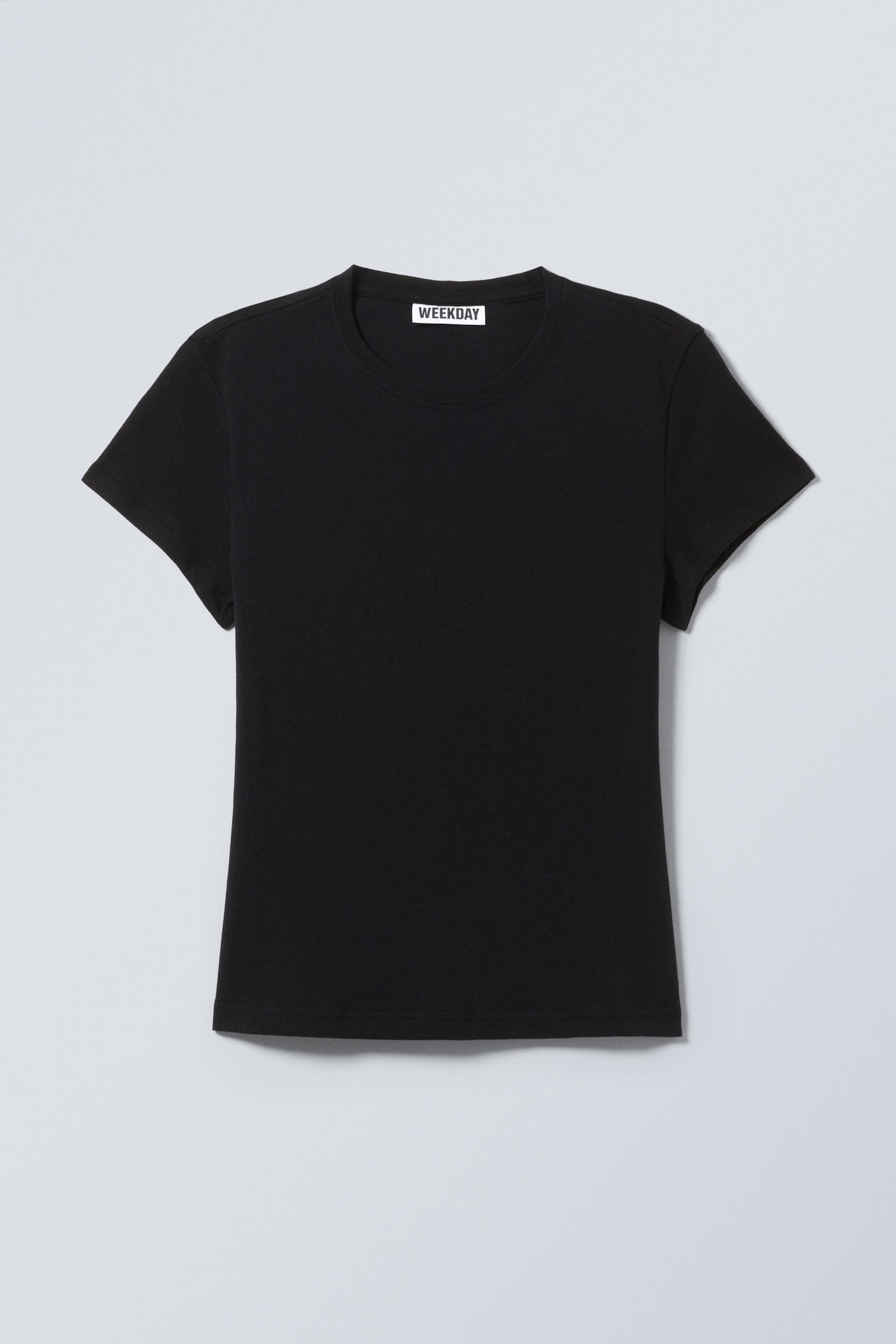 Black - Slim Short-Sleeved Cotton T-shirt - 3