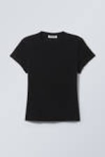 Black - Slim Short-Sleeved Cotton T-shirt - 3