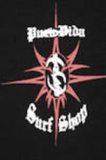 Schwarz - Pura Vida Surf Shop - Kastiges T-Shirt mit Grafikprint - 1