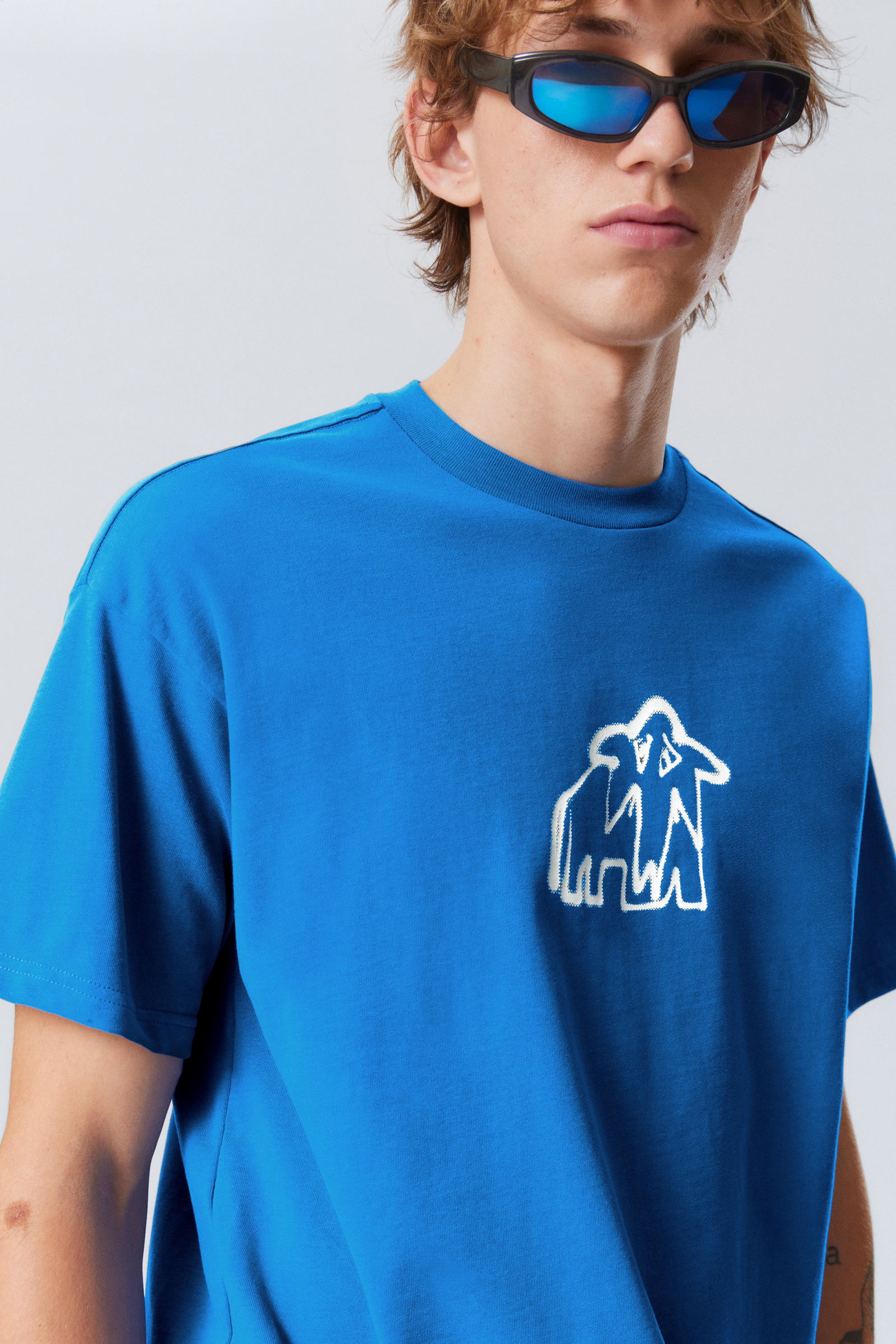 #3A5495 - Great Boxy Printed Graphic Tee - 2
