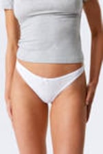 White - 2-pack Pointelle Thongs - 1