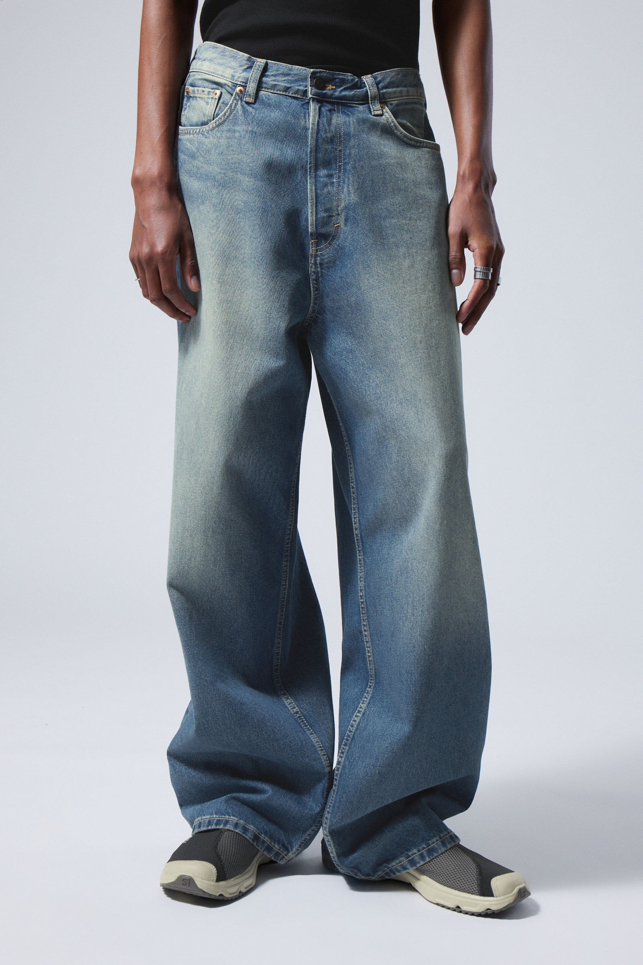 astro loose baggy leg jeans - Jackpot Blue - Medium Blue | Weekday NO