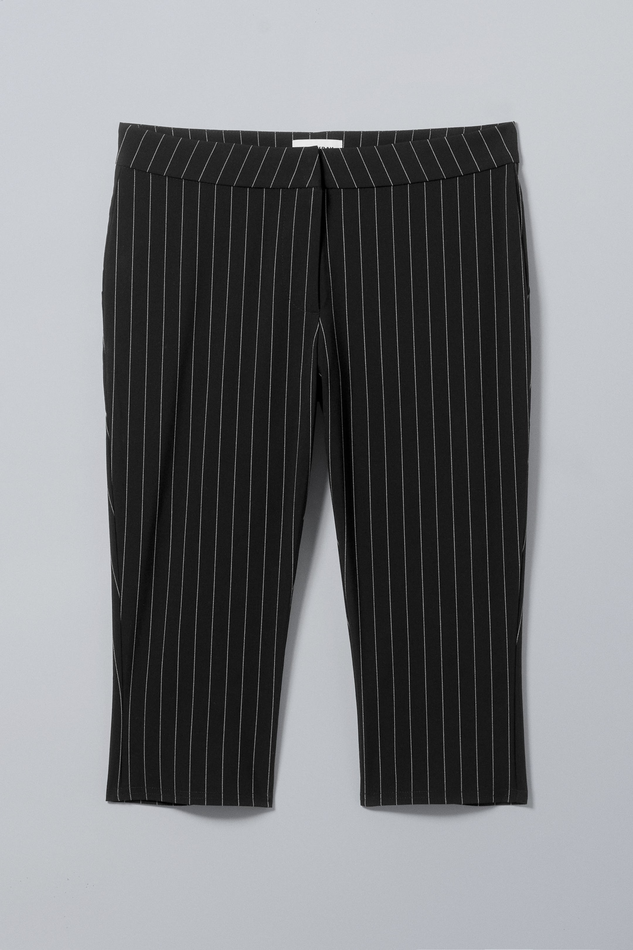 Black Stripe - Slim Capri Trousers - 2