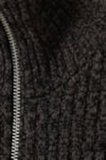 Black - Knitted Zip Cardigan - 4