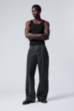 Washed Black - Astro Loose Baggy Corduroy Trousers - 3