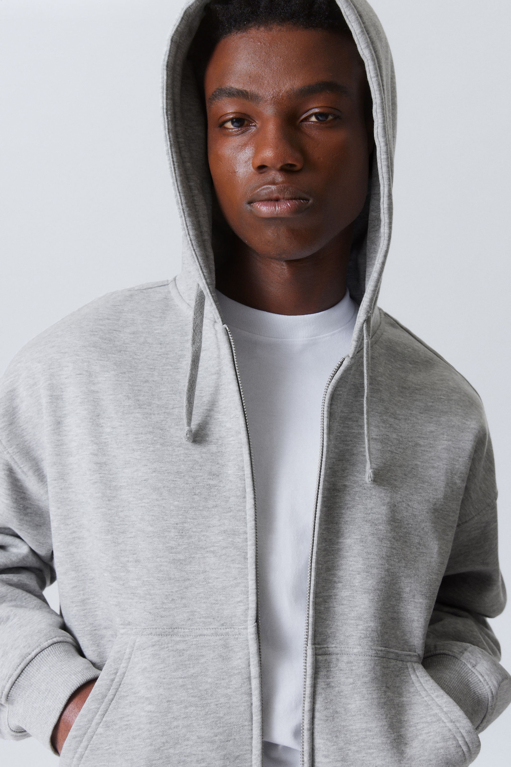 #A5A5A5 - Boxy Midweight Zip Hoodie - 2