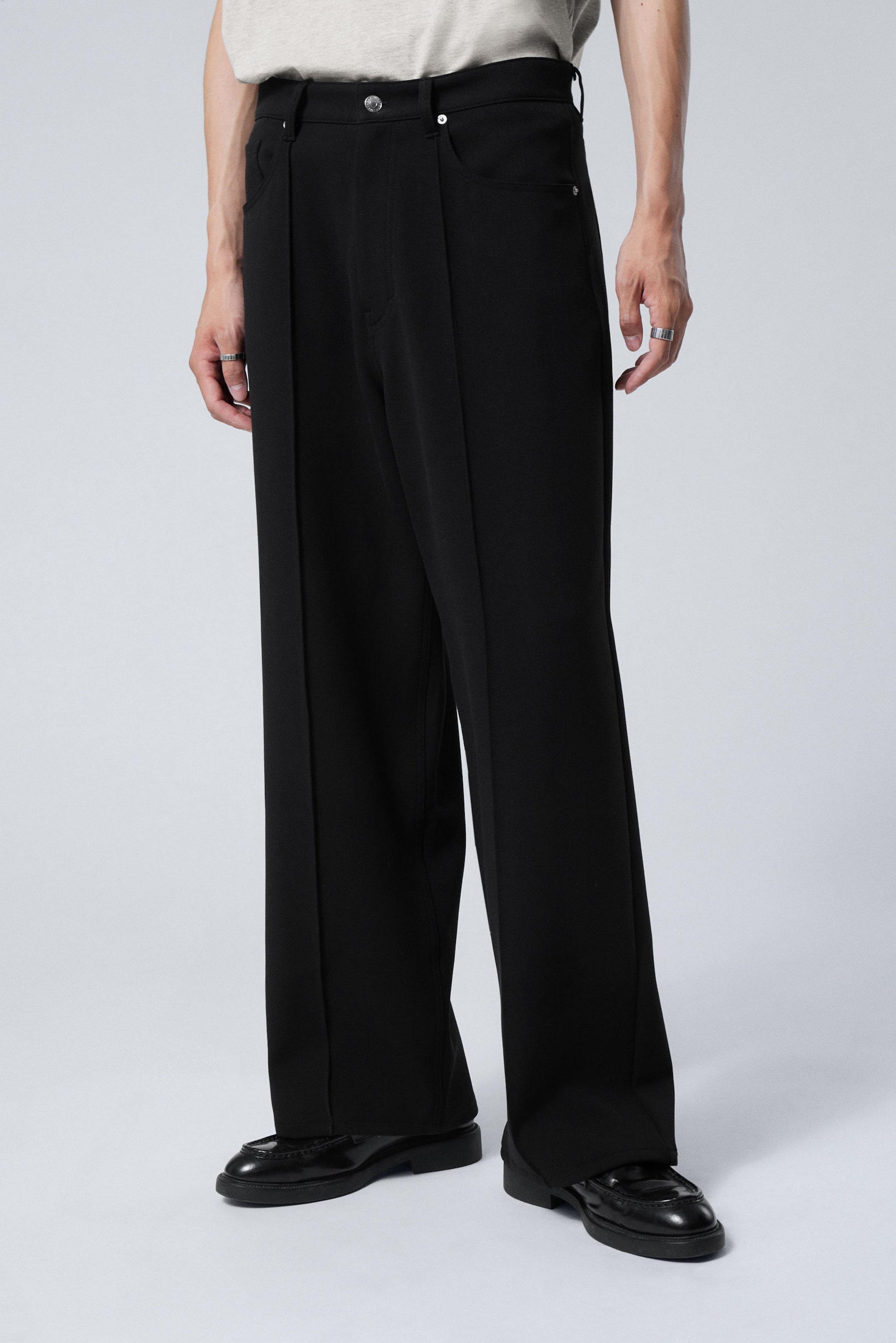 Black - Astro Loose Baggy Track Trousers - 1