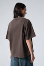 Washed Dark Brown - Oversized kraftig t-shirt - 2