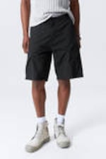 Black - Tilted Relaxed Cargo Shorts - 1