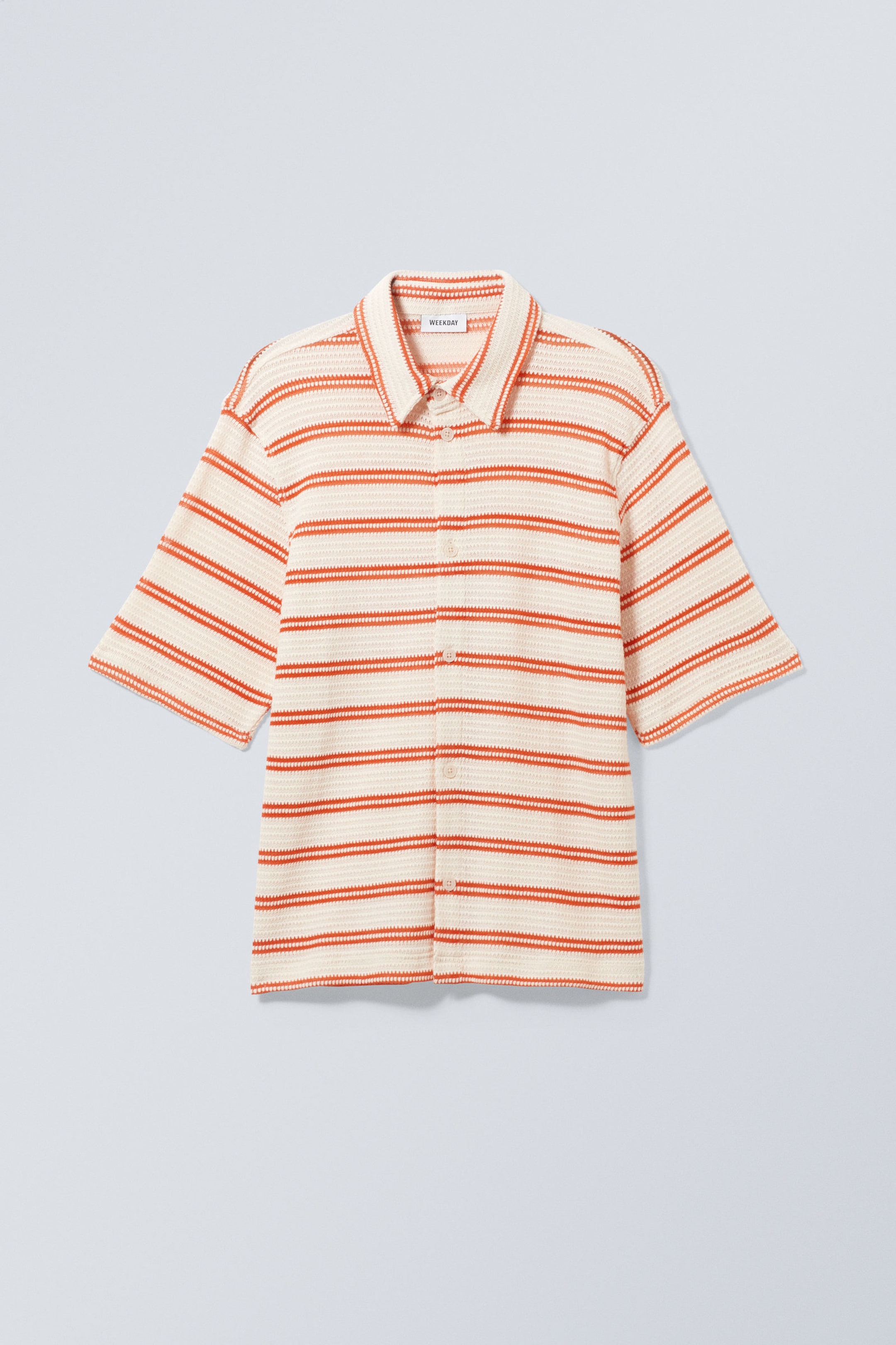 Orange Stripe - Relaxed Structured Shirt - 0