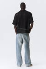 Black - Textured Short-Sleeved Resort Shirt - 3