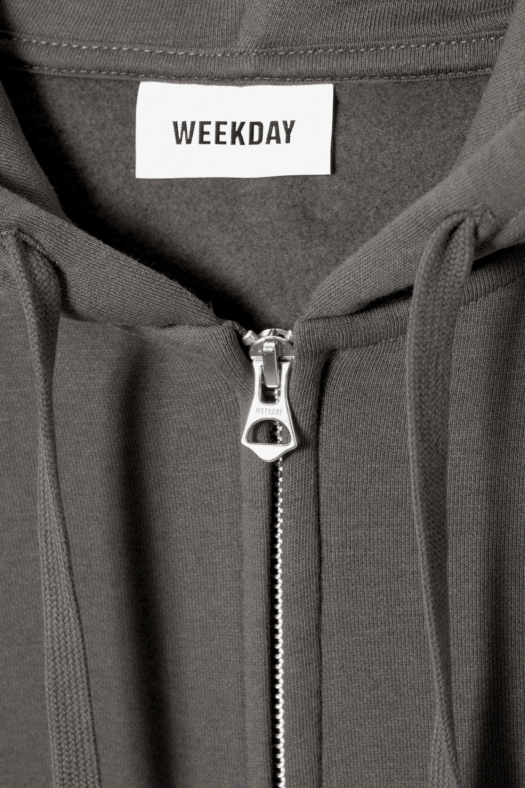 Grey - Boxy Midweight Zip Hoodie - 4