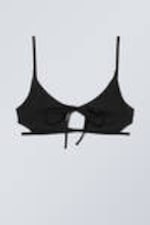 Black - Strappy Tie Bikini Top - 0