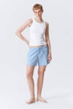 Light Blue - Wide Washed Pull-on Shorts - 0
