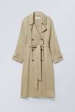 Beige - Evelyn Relaxed Lyocell Trench Coat - 0