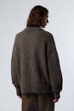 Mörk mullvad - Bobby Relaxed Knitted Polo Sweater - 3