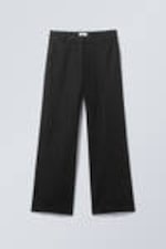 Black - Mid Linen Blend Suit Trousers - 0