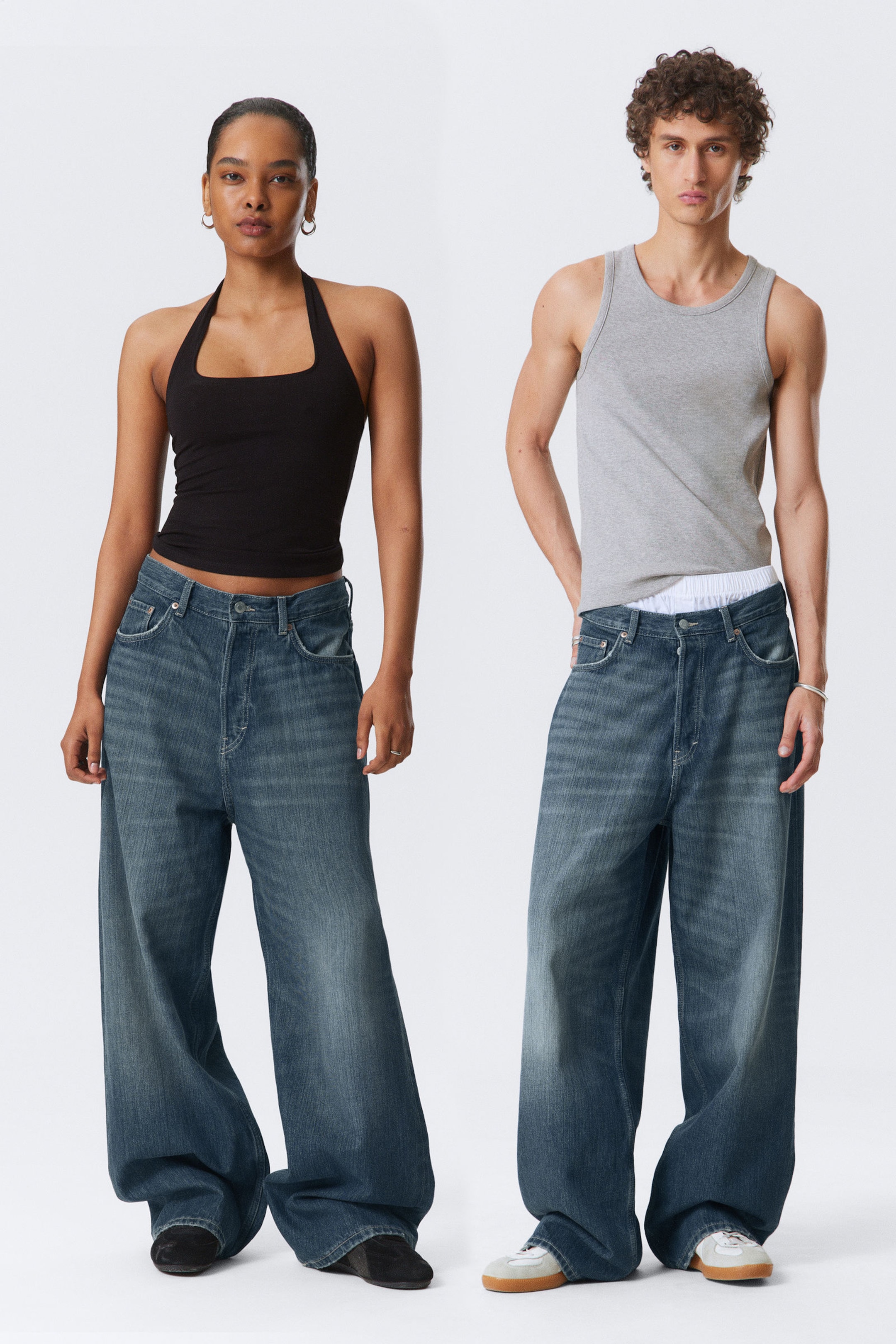 #79829D - Astro Loose Baggy Leg Jeans - 1