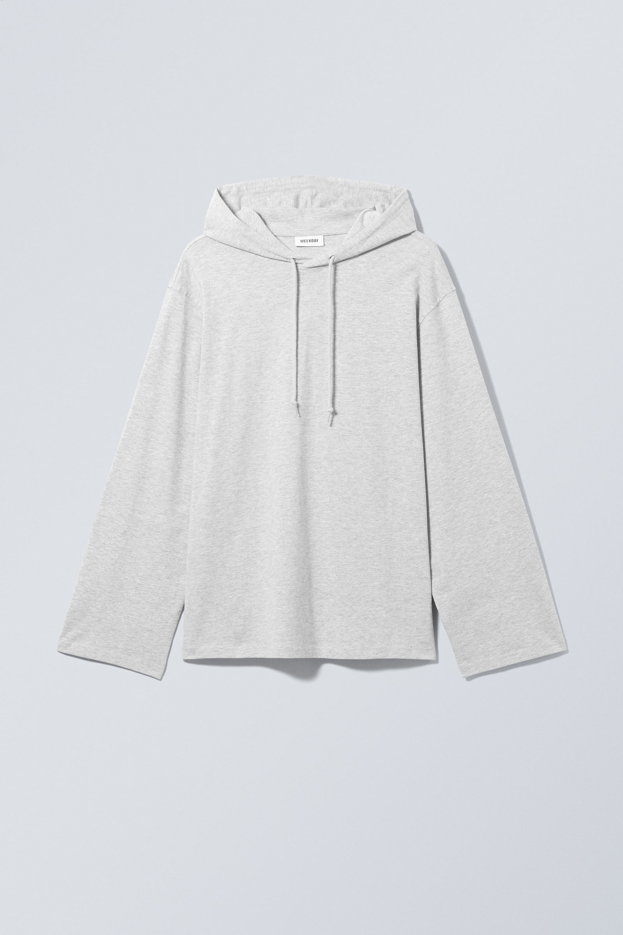 Ljusgrå - Hooded Long Sleeve Top - 0