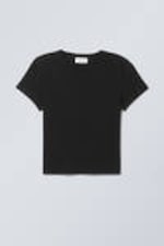 Black - Tight Fitted T-shirt - 0