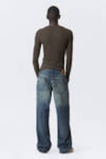 Baltic Blue - Dark Blue - Sphere Low Rise Loose Straight Leg Jeans - 3