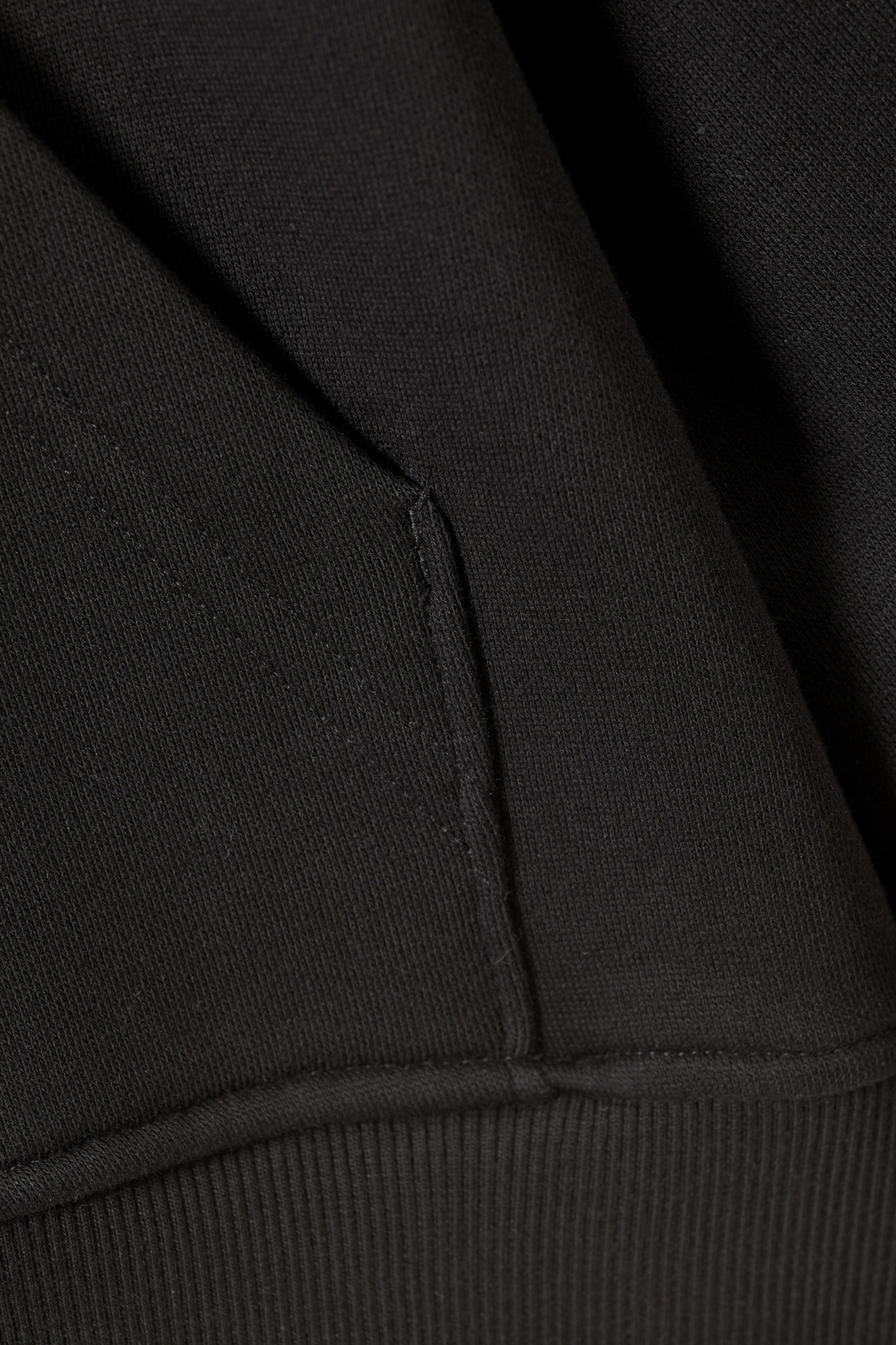 Black - Boxy Heavy Zip Hoodie - 4