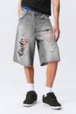 Black Grumble - Astro Denim Loose Baggy Shorts - 1