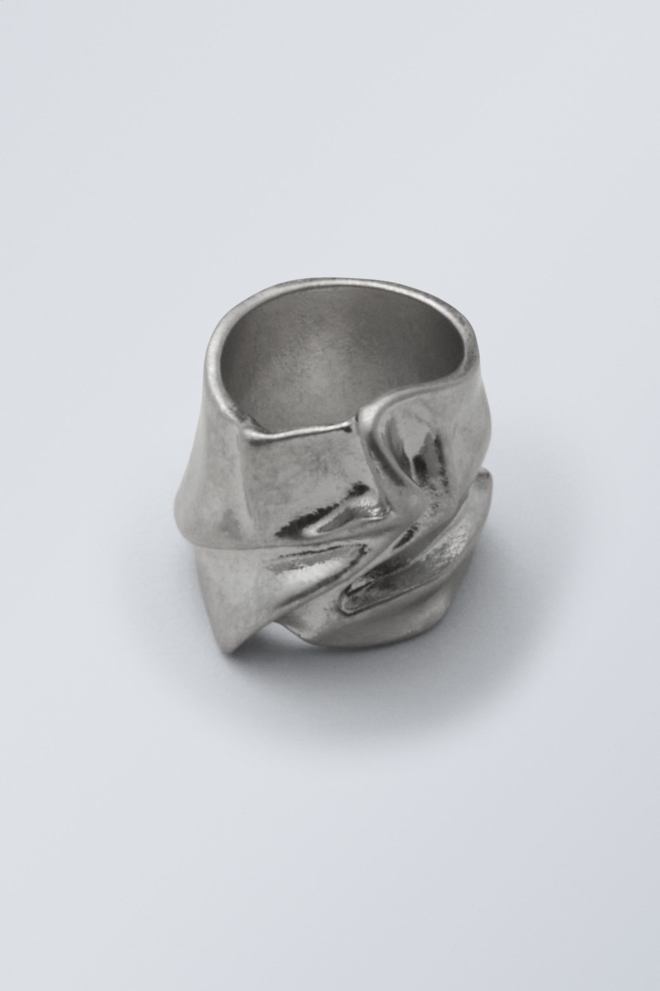 Silver - Ivy Crinkled Ring - 0