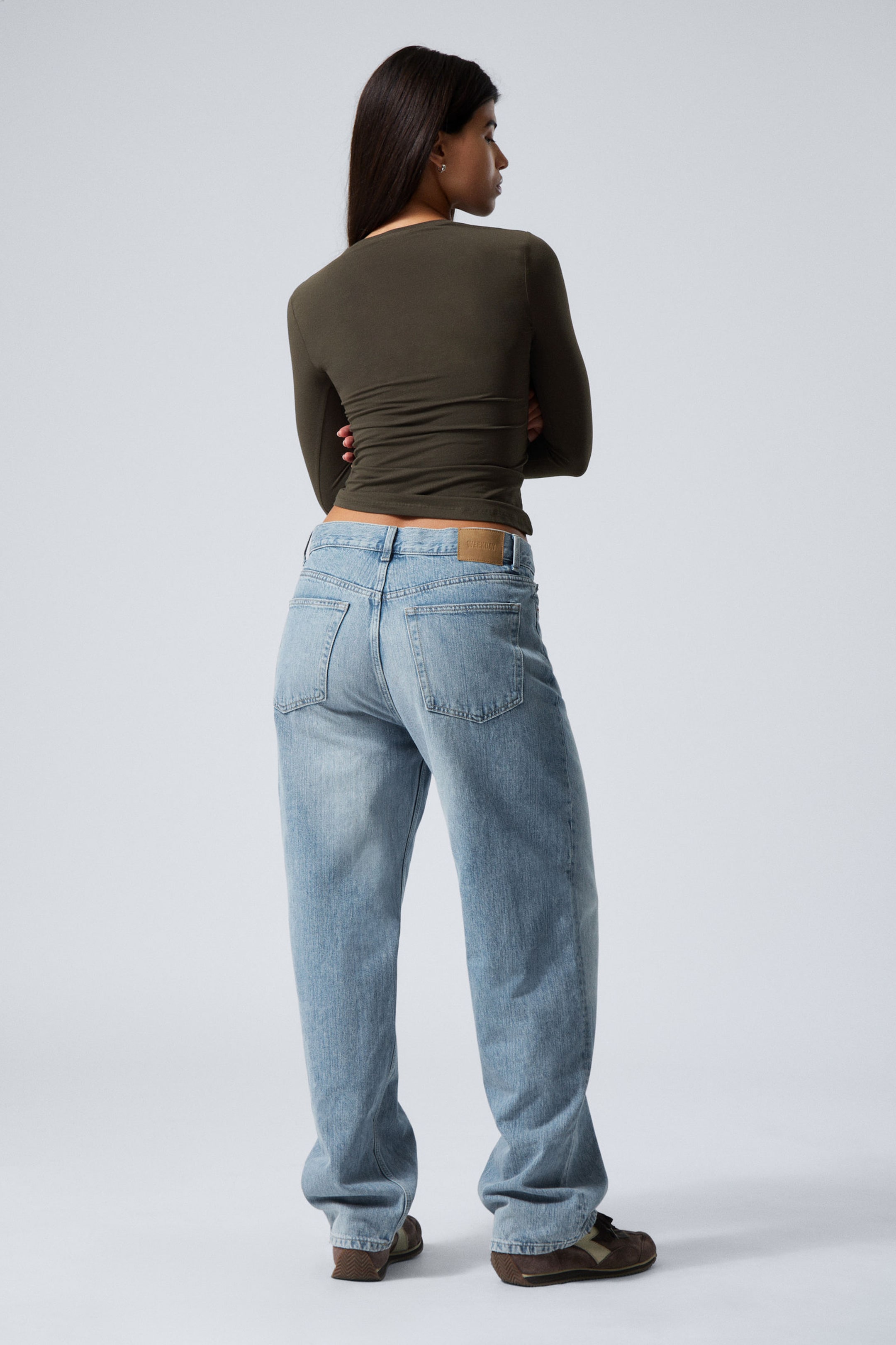 Blue Fade - Mellanblå - Galaxy Loose Straight Leg Jeans - 6