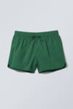 Dark Green - Structured Mid-Thigh Swim Shorts - 2
