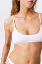 Wit - Pointelle bralette met lage ronde hals - 1